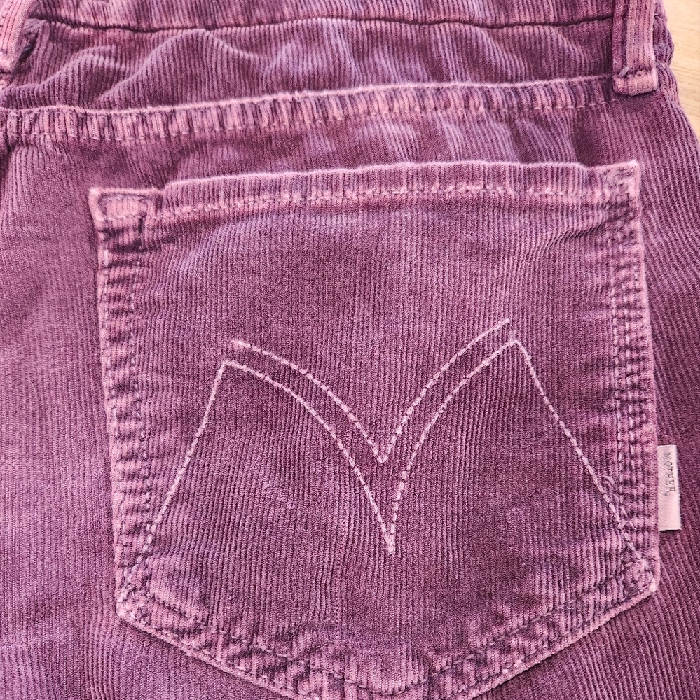 MOTHER Skinny Corduroy Pants in Plum - Picture 12 of 15